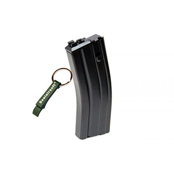WE Airsoft Gun Magazine 1 WE 30rds Open Bolt Airsoft Gas Magazine For WE SCAR / L85 / M4 Series GBB BK -Mobile Ring Included