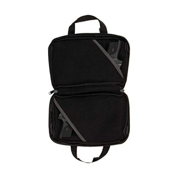 Allen Company Pistol Case 2 Allen Company Jackson Double Attache Handgun Case, Pistol Case fits All Auto-Loaders and Revolvers, Universal, Lockable, 2 Separate Internal Pocket, Tan/Black,Gray