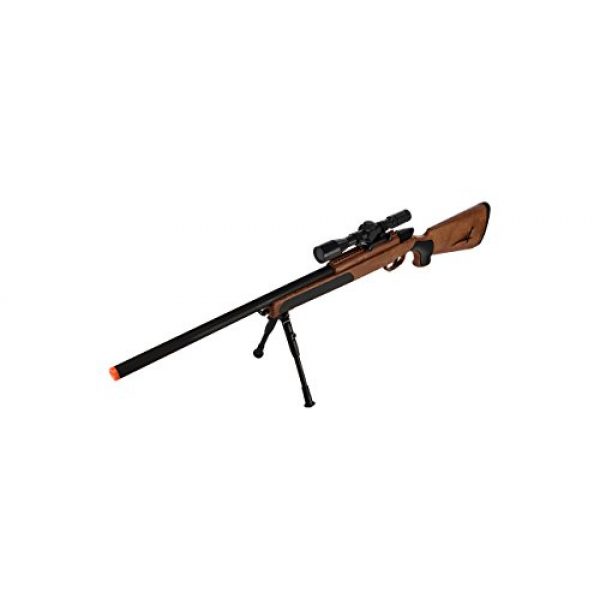 UKARMS Airsoft Rifle 5 415 FPS Spring Powered Bolt Action Airsoft Sniper Rifle w/BiPod & Scope(Wood)