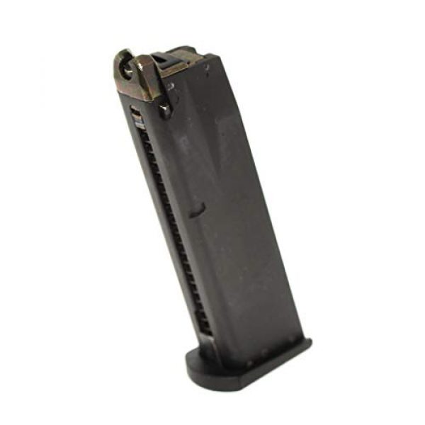Airsoft Gang Airsoft Gun Magazine 1 Airsoft Parts 24rd Gas Mag Metal Magazine for M9 Series GBB Pistol Black