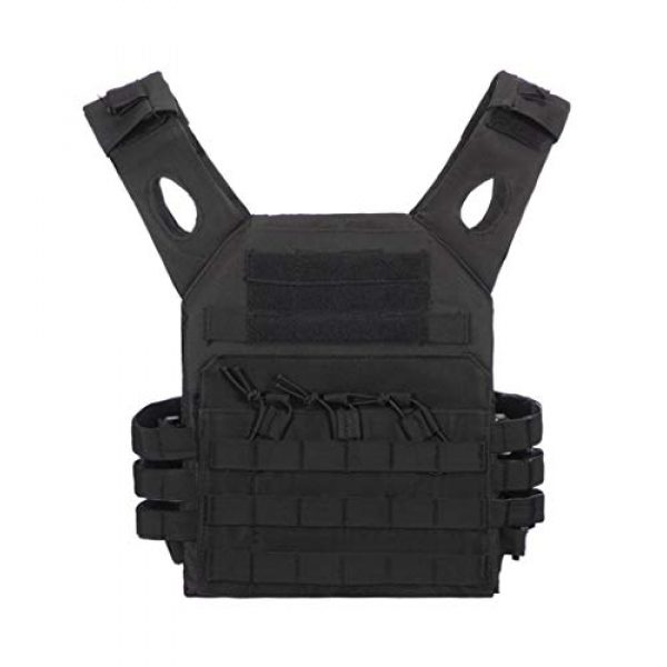 Jipemtra Airsoft Tactical Vest 1 Jipemtra Tactical Airsoft Vest for Kids Outdoor Molle Breathable JPC Vest Game Protective Vest Adjustable Modular Chest Set Vest CS Field Vest Training Vest (Black #1)