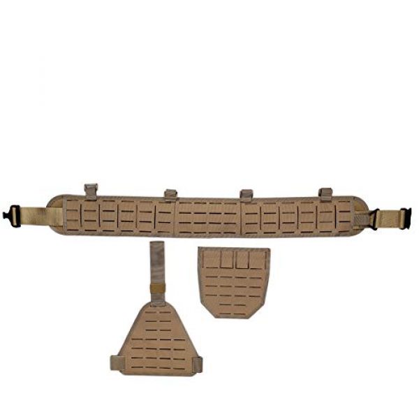 DETECH Airsoft Tactical Vest 3 DETECH Molle Padded Modular Belt Sleeve Tactical Inner Belt Drop Leg Platform Panel, Hip Panel Laser Cutting PALS Combo