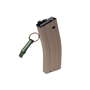 WE Airsoft Gun Magazine 1 WE 30rds Open Bolt Airsoft Gas Magazine Scar / L85 / M4 Series GBB TAN -Mobile Ring Included