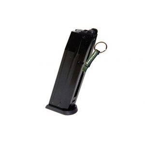 KJW Airsoft Gun Magazine 1 KJ Works 24rds Airsoft Metal 6mm GAS Magazine For CZ-75 P-09 Duty GBB Black -Mobile Ring Included