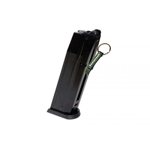 KJW Airsoft Gun Magazine 1 KJ Works 24rds Airsoft Metal 6mm GAS Magazine For CZ-75 P-09 Duty GBB Black -Mobile Ring Included