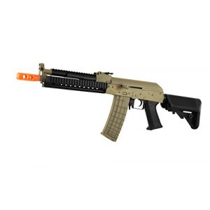 Lancer Tactical Airsoft Rifle 1 lancer tactical lt-10 beta project ak-47 ris electric airsoft gun polymer body metal gearbox fps-380 w/ high capacity magazine (tan)(Airsoft Gun)