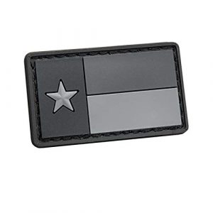 LEGEEON Airsoft Morale Patch 1 LEGEEON Blackout Mini Small 1x1.75 Texas TX Lone Star PVC State Flag Subdued Morale Tactical Rubber Fastener