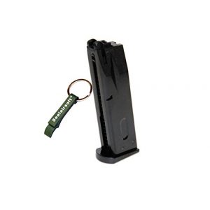 WE Airsoft Gun Magazine 1 WE 25rds Gas Airsoft Magazine For KJW Marui M9 M92 M92F GBB Series Black -Mobile Ring Included