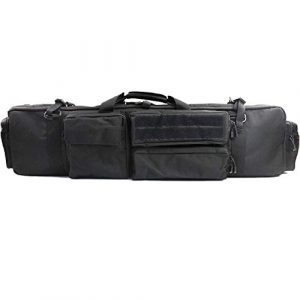 BGJ Rifle Case 1 Military Gun Bag Backpack Double Rifle Bag Case for M249 HK416 AUG AR15 G36 AKM Airsoft Carbine Carrying Bag with Shoulder Strap