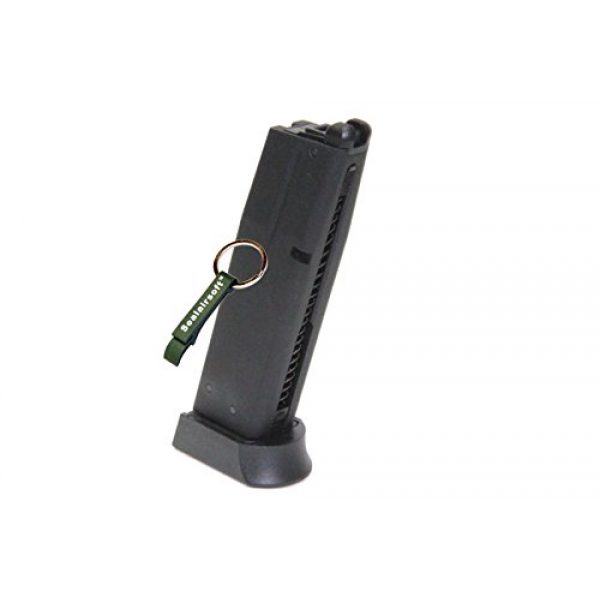KJW Airsoft Gun Magazine 1 KJ Works 26rds Airsoft Metal 6mm GAS Magazine For CZ75 SP01 Shadow GBB Black -Mobile Ring Included