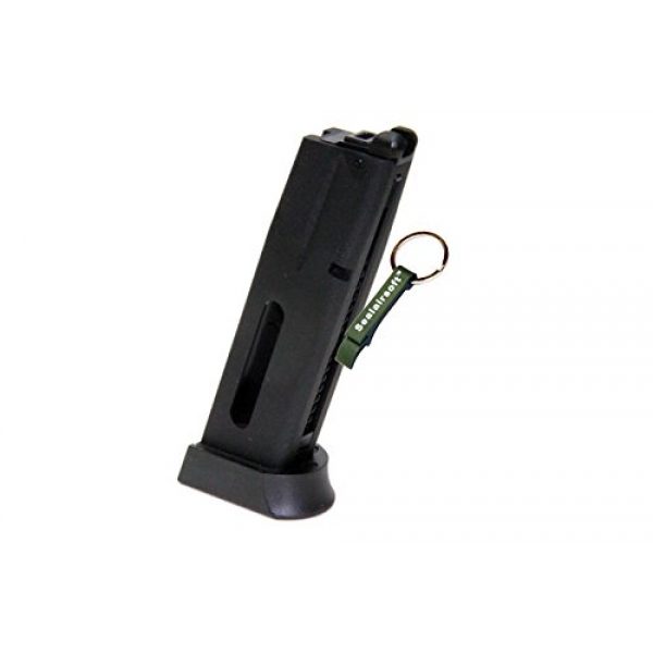 KJW Airsoft Gun Magazine 1 KJ Works 26rds Airsoft Metal 6mm CO2 Magazine For CZ75 SP01 Shadow GBB Black -Mobile Ring Included
