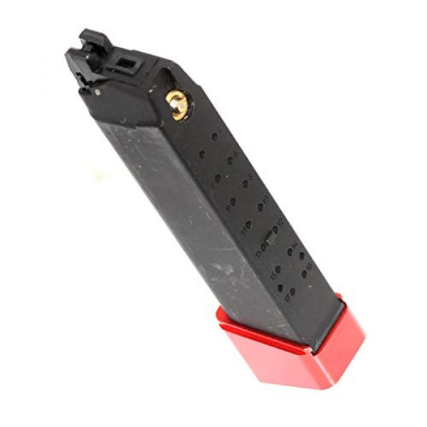 Airsoft Gang Airsoft Gun Magazine 2 Airsoft Parts 3pcs 22rd Gas Mag Metal Magazine for G17 GBB Pistol Black/Red Base