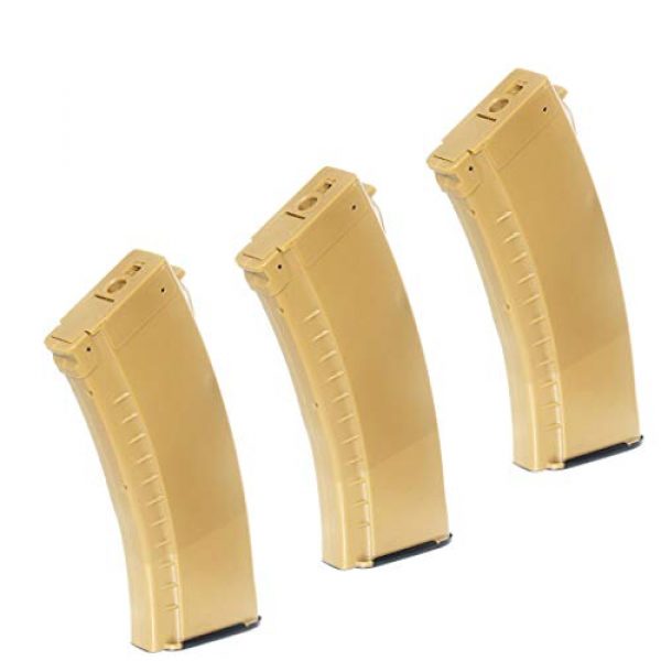 Generica Airsoft Gun Magazine 1 Generica Airsoft Spare Parts APS 3pcs 500rd Plastic Hi-Cap Magazine for CYMA ICS Marui AK Dark Earth
