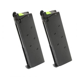 Generica Airsoft Gun Magazine 1 Generica Airsoft Spare Parts APS 2pcs 25rd Mag Military Style Turbo Magazine for Tokyo Marui 1911 APS Marcux Crxius GBB Pistol