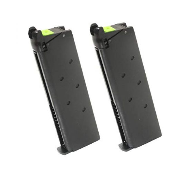 Generica Airsoft Gun Magazine 1 Generica Airsoft Spare Parts APS 2pcs 25rd Mag Military Style Turbo Magazine for Tokyo Marui 1911 APS Marcux Crxius GBB Pistol