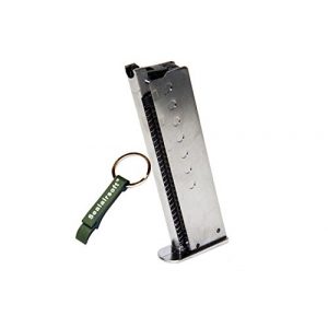 WE Airsoft Gun Magazine 1 WE 15rds Airsoft Gas Magazine P38 Series GBB Silver -Mobile Ring Included