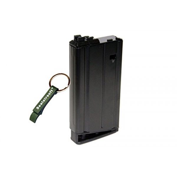 WE Airsoft Gun Magazine 1 WE 31rds Airsoft Gas Magazine Scar-H Series GBB Black -Mobile Ring Included