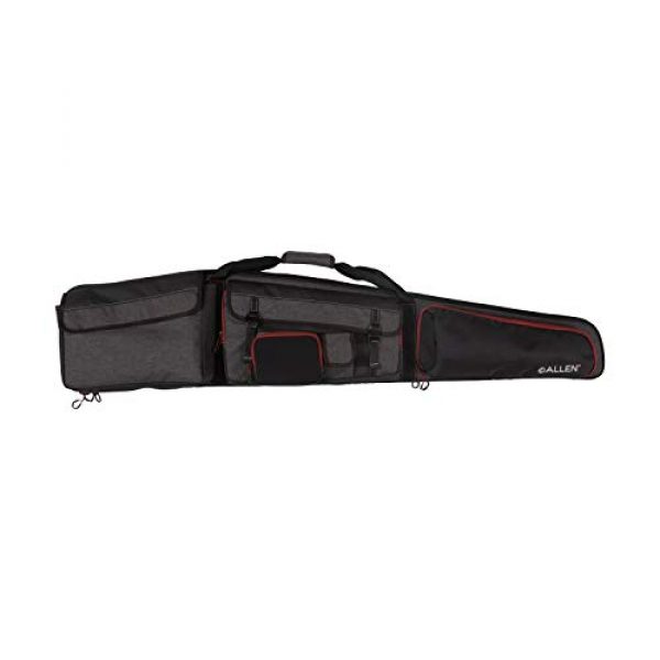 Allen Company Rifle Case 1 Gear Fit MAG Rifle Case, 50 inches, Magnetic Flap Pocket, Removable Organizer for Ammo/Tools and More, Fleece Cylindrical Nose Pocket Protects Scope, Heavy Duty Padding, Black and Heather Gray