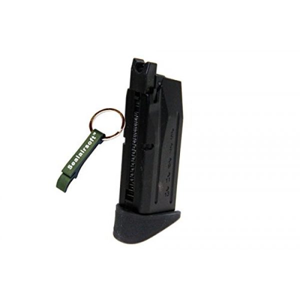 WE Airsoft Gun Magazine 1 WE 15rds Airsoft Gas Magazine For M&P Compact Series GBB Black -Mobile Ring Included