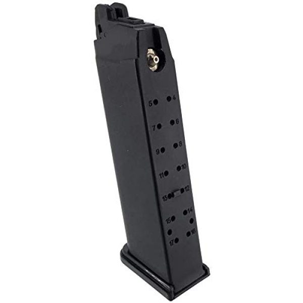 SportPro Airsoft Gun Magazine 3 SportPro Bell 22 Round Metal 12g CO2 Cartridge Gas Magazine for GBB G17 Airsoft - Black