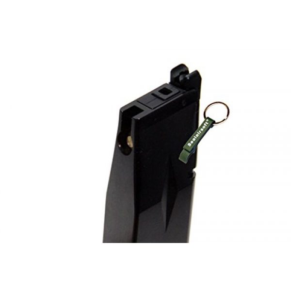KJW Airsoft Gun Magazine 3 KJ Works 28rds Airsoft Metal 6mm CO2 Magazine For KP-11 GBB Black -Mobile Ring Included