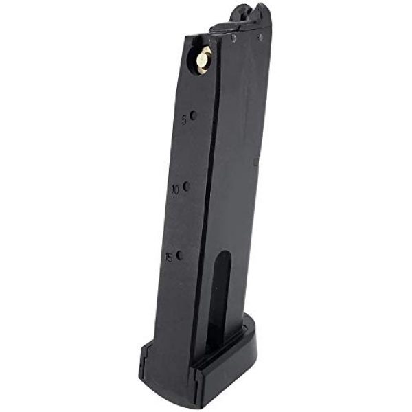 SportPro Airsoft Gun Magazine 4 SportPro Bell 25 Round Metal 12g CO2 Cartridge Gas Magazine for GBB M9 Airsoft - Black