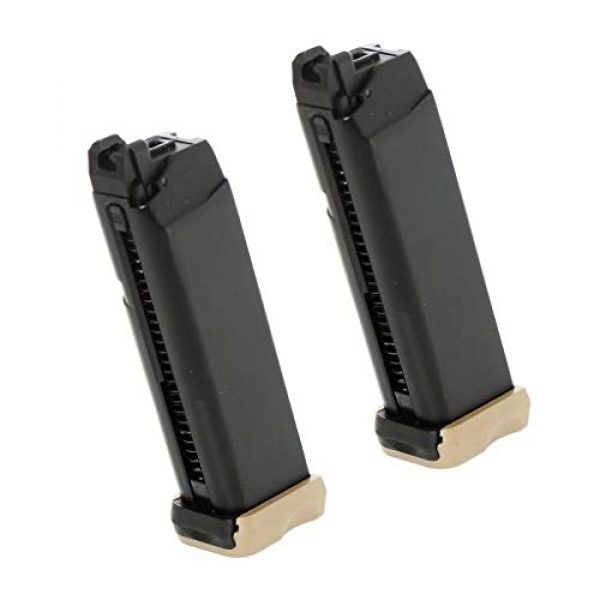 Generica Airsoft Gun Magazine 1 Generica Airsoft Spare Parts APS 2pcs 23rd CO2 Magazine for Action Combat Pistol ACP601 Black/Dark Earth