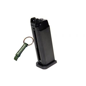 WE Airsoft Gun Magazine 1 WE 20rds Gas Airsoft Magazine G19 G23 GBB Series Black -Mobile Ring Included