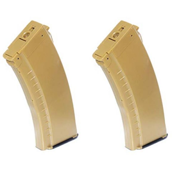 Airsoft Shopping Mall Airsoft Gun Magazine 1 Airsoft Shooting Gear APS 2pcs 500rd Plastic Hi-Cap Magazine for CYMA ICS Marui AK Dark Earth
