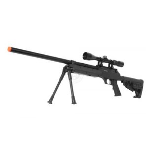 BBTac Airsoft Rifle 1 Wellfire aps sr-2 modular airsoft sniper rifle - scope & bipod - black(Airsoft Gun)