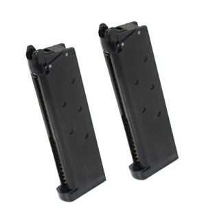 Generica Airsoft Gun Magazine 1 Generica Airsoft Spare Parts 2pcs 28rd Gas Mag Metal Magazine for M.E.U. M1911 GBB Pistol Black