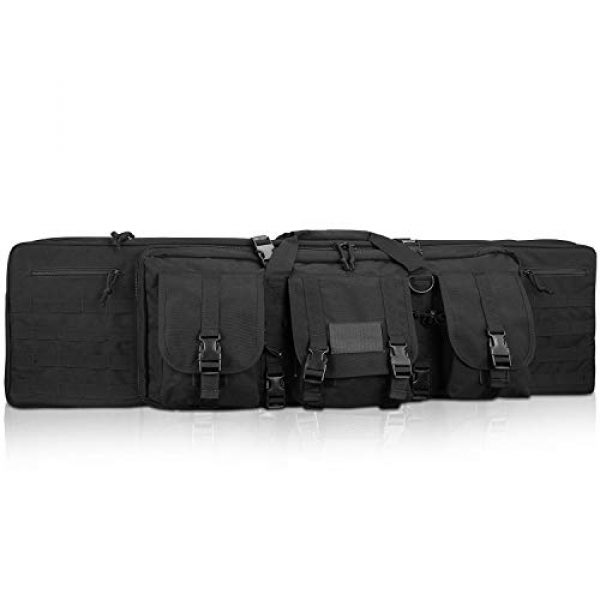 ProCase Rifle Case 1 ProCase Double Rifle Bag, Tactical Long Rifle Pistol Gun Firearm Transportation Carbine Case w/Backpack, MOLLE, Lockable Compartments