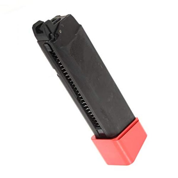Airsoft Gang Airsoft Gun Magazine 1 Airsoft Parts 22rd Gas Mag Metal Magazine for G17 Series GBB Pistol Black/Red Base