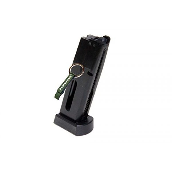 KJW Airsoft Gun Magazine 1 KJ Works 26rds Airsoft Metal 6mm CO2 Magazine For KP-09 Cz75 GBB Black -Mobile Ring Included
