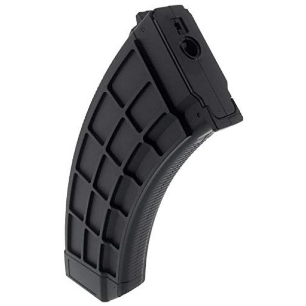 SportPro Airsoft Gun Magazine 2 SportPro 130 Round Polymer Thermold Waffle Medium Capacity Magazine for AEG AK47 AK74 Airsoft - Black