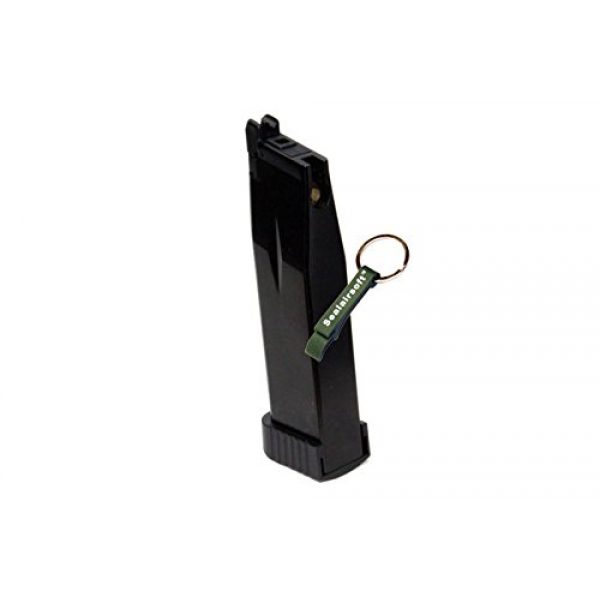 KJW Airsoft Gun Magazine 2 KJ Works 28rds Airsoft Metal 6mm CO2 Magazine For KP-11 GBB Black -Mobile Ring Included