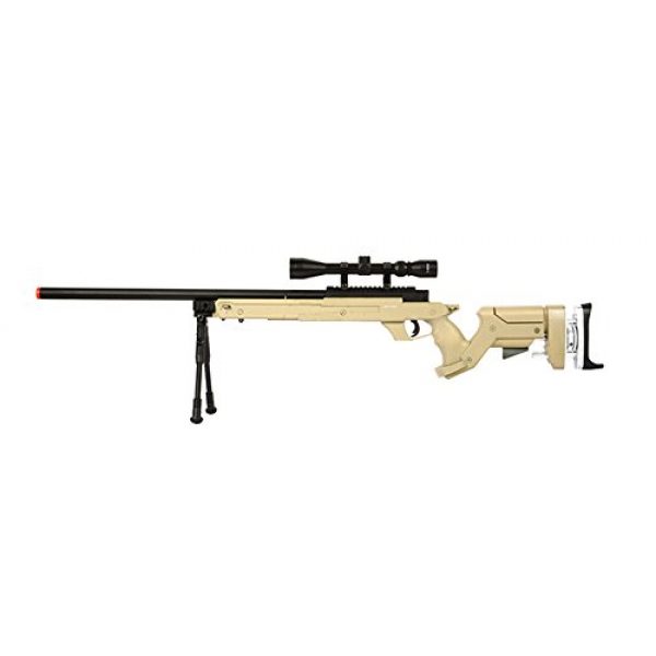 Well Airsoft Rifle 1 Well SR22 Bolt Action Type 22 Sniper Rifle Airsoft Gun (Tan/Scope & Bipod Package)