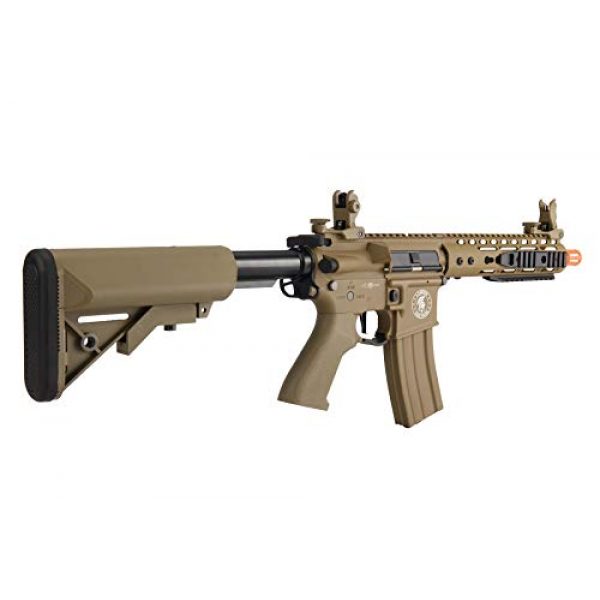 Lancer Tactical Airsoft Rifle 3 Lancer Tactical Proline 9" KeyMod with Picatinny M4 Carbine AEG Airsoft Rifle Tan 395 FPS