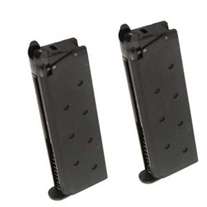 Airsoft Gang Airsoft Gun Magazine 1 Airsoft Parts 2pcs 25rd Gas Mag Metal Magazine for M1911 Series GBB Pistol Black