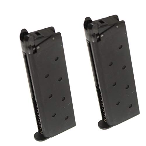 Airsoft Gang Airsoft Gun Magazine 1 Airsoft Parts 2pcs 25rd Gas Mag Metal Magazine for M1911 Series GBB Pistol Black