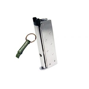 WE Airsoft Gun Magazine 1 WE 13rds Airsoft Gas Magazine For WE Mini 1911 / 3.8 Series GBB Silver -Mobile Ring Included