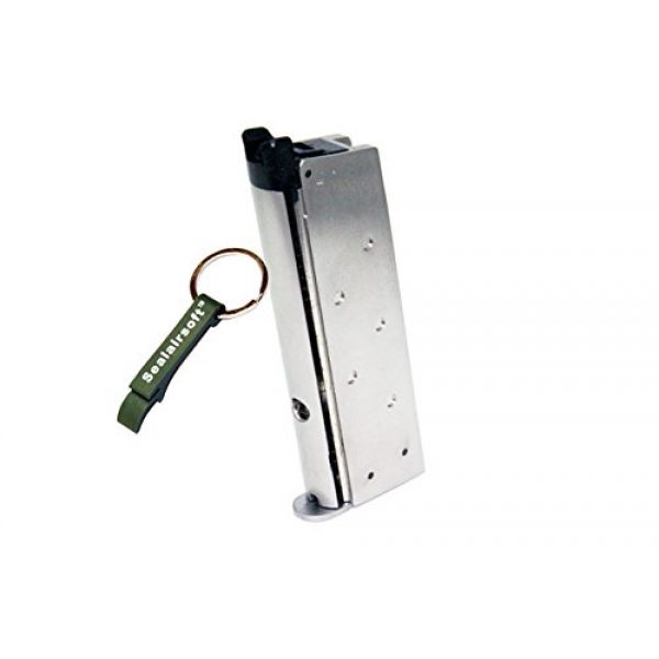 WE Airsoft Gun Magazine 1 WE 13rds Airsoft Gas Magazine For WE Mini 1911 / 3.8 Series GBB Silver -Mobile Ring Included