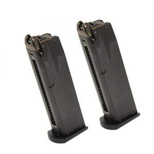 Generica Airsoft Gun Magazine 1 Airsoft Spare Parts 2pcs 24rd Gas Mag Metal Magazine for M9 Series GBB Pistol Black