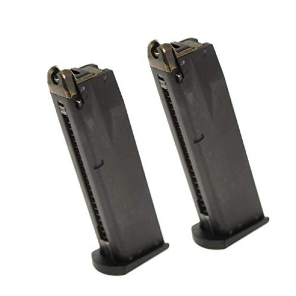 Generica Airsoft Gun Magazine 1 Airsoft Spare Parts 2pcs 24rd Gas Mag Metal Magazine for M9 Series GBB Pistol Black