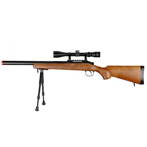 Well Airsoft Rifle 1 Well MB02 Airsoft Sniper Rifle W/Scope and Bipod - Wood