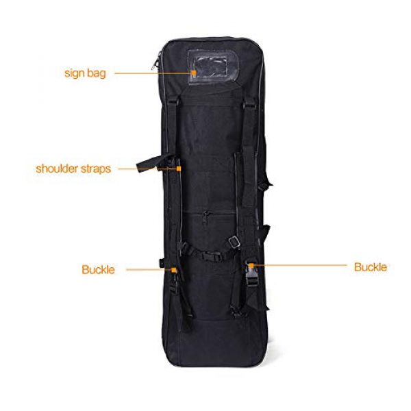 Yamcyh Rifle Case 2 Yamcyh Tactical Rifle Case Rifle Shotgun Soft Case Outdoor Military Rifle Hunting Backpack Airsoft Nylon Square Carry Dual Rifle Bag Gun Protection Case (Black,47in)