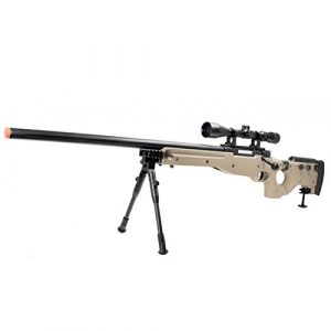 Well Airsoft Rifle 1 Well mb08d l96 spring airsoft gun metal sniper fps-450 w/ 3-9x40 scope & bipod (tan)(Airsoft Gun)