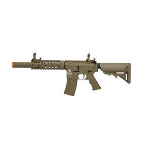Lancer Tactical Airsoft Rifle 1 LT-15T M4 SD Metal Gear Airsoft Rifle Gun AEG Full/Semi Automatic Tan 400 FPS