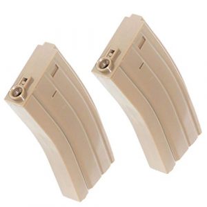 Generic Airsoft Gun Magazine 1 Airsoft Spare Parts 2pcs 140rd Mid-Cap Mag Plastic Magazine for CYMA E&C Tokyo Marui G&P ICS JG M4 M16 Series AEG Dark Earth Tan