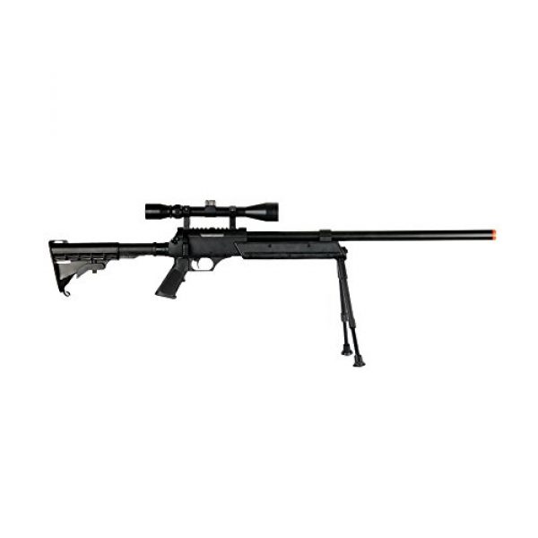 Well Airsoft Rifle 3 Well MB06AB Airsoft Bolt Action Sniper Rifle with Scope & Bipod FPS-460 - Black